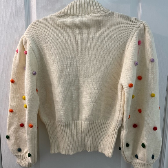 Davi & Dani Pop of Color Rainbow Pom Pom Sweater - Picture 4 of 5